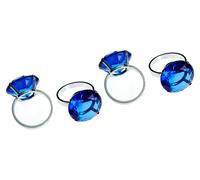 Premier Housewares Diamante Napkin Rings - Sapphire, Set of 4