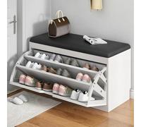 Versatile Shoe Ranch with Flip Doors 1 3 Tier Sto Cabinet for Entryway & Living Room 50 60 80cm Wide Slish White & Black Design (80x30cm)