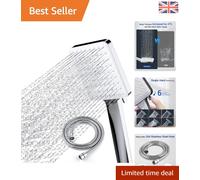 Shower Head and Hose Six Modes, High Pressure Shower Heads with Hose Set 1.5m, Power Shower Head for Low Pressure