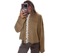 Versatile Simply Taupe Loose Cardigan Sweater - Perfect Layering Piece for Women | M