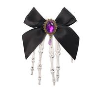Versatile Skeleton Hand Bowknot Clip For Parties Costume And Punk Fashion Portable Hair Decoration Skull Bowknot Hairpin Costume