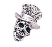 Versatile Skull Brooch Alloy Base with Intricate Rhinestones Gothic-Chic Accent for Daily & Evening Outfits Gothic Snake Skull Lapel Pin
