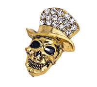 Versatile Skull Brooch Alloy Base With Intricate Rhinestones Gothic-Chic Accent For Daily & Evening Outfits Halloween Skull Snake Brooch