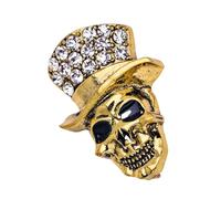 Versatile Skull Brooch Alloy Base with Intricate Rhinestones Gothic-Chic Accent for Daily & Evening Outfits Gothic Snake Skull Lapel Pin