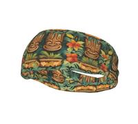 Versatile Sports Sweatband XBKGOHA Aloha Tiki Pattern Printed - Stretchable and Moisture-Wicking Headband for Yoga, Fitness