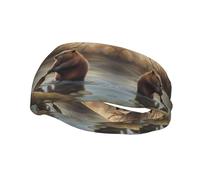 Versatile Sports Sweatband XBKGOHA beaver working Printed - Stretchable and Moisture-Wicking Headband for Yoga, Fitness