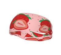 Versatile Sports Sweatband XBKGOHA cartoon strawberry Printed - Stretchable and Moisture-Wicking Headband for Yoga, Fitness