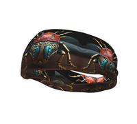 Versatile Sports Sweatband XBKGOHA Colorful Beetle Printed - Stretchable and Moisture-Wicking Headband for Yoga, Fitness