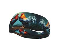 Versatile Sports Sweatband XBKGOHA Cute Rooster Chickens Printed - Stretchable and Moisture-Wicking Headband for Yoga, Fitness