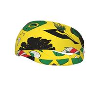Versatile Sports Sweatband XBKGOHA Jamaican Elements Printed - Stretchable and Moisture-Wicking Headband for Yoga, Fitness