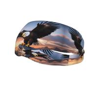Versatile Sports Sweatband XBKGOHA Mighty Bald Eagle Printed - Stretchable and Moisture-Wicking Headband for Yoga, Fitness