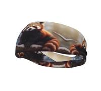 Versatile Sports Sweatband XBKGOHA Red panda Printed - Stretchable and Moisture-Wicking Headband for Yoga, Fitness