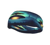 Versatile Sports Sweatband XBKGOHA Spacecraft descend Printed - Stretchable and Moisture-Wicking Headband for Yoga, Fitness