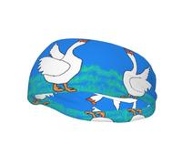 Versatile Sports Sweatband XBKGOHA white goose spread its wings Printed - Stretchable and Moisture-Wicking Headband for Yoga, Fitness