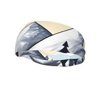Versatile Sports Sweatband XBKGOHA White Snowy Mountains Printed - Stretchable and Moisture-Wicking Headband for Yoga, Fitness