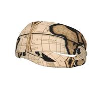 Versatile Sports Sweatband YYHWHJDE Ancient Map World Globe Pattern - Stretchable and Moisture-Wicking Headband for Yoga,Fitness