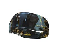 Versatile Sports Sweatband YYHWHJDE Asian elephant in the water Pattern - Stretchable and Moisture-Wicking Headband for Yoga,Fitness