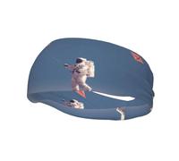 Versatile Sports Sweatband YYHWHJDE Astronaut flying a kite Prints - Stretchable and Moisture-Wicking Headband for Yoga,Fitness