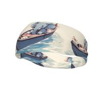 Versatile Sports Sweatband YYHWHJDE Baby elephant rowing Pattern - Stretchable and Moisture-Wicking Headband for Yoga,Fitness