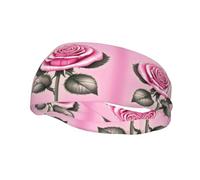 Versatile Sports Sweatband YYHWHJDE Beautiful pink roses Prints - Stretchable and Moisture-Wicking Headband for Yoga,Fitness