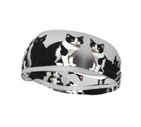 Versatile Sports Sweatband YYHWHJDE Black and White Cats Prints - Stretchable and Moisture-Wicking Headband for Yoga,Fitness