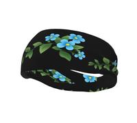Versatile Sports Sweatband YYHWHJDE Blooming small blue flowers Prints - Stretchable and Moisture-Wicking Headband for Yoga,Fitness