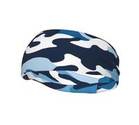 Versatile Sports Sweatband YYHWHJDE Blue Camo Prints - Stretchable and Moisture-Wicking Headband for Yoga,Fitness