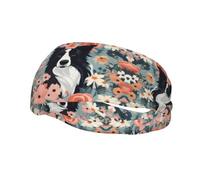 Versatile Sports Sweatband YYHWHJDE Border Collie Florals Pattern - Stretchable and Moisture-Wicking Headband for Yoga,Fitness