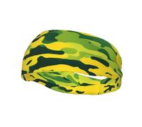 Versatile Sports Sweatband YYHWHJDE Camo Yellow & green Prints - Stretchable and Moisture-Wicking Headband for Yoga,Fitness