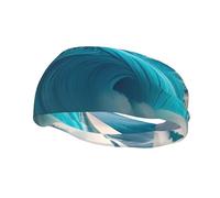 Versatile Sports Sweatband YYHWHJDE Cartoon blue sea wave Prints - Stretchable and Moisture-Wicking Headband for Yoga,Fitness