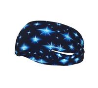 Versatile Sports Sweatband YYHWHJDE Cartoon blue star Prints - Stretchable and Moisture-Wicking Headband for Yoga,Fitness