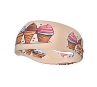 Versatile Sports Sweatband YYHWHJDE cartoon ice cream cone Pattern - Stretchable and Moisture-Wicking Headband for Yoga,Fitness