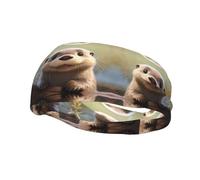 Versatile Sports Sweatband YYHWHJDE Cartoon Otter Prints - Stretchable and Moisture-Wicking Headband for Yoga,Fitness