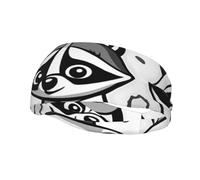Versatile Sports Sweatband YYHWHJDE Cartoon raccoon Pattern - Stretchable and Moisture-Wicking Headband for Yoga,Fitness