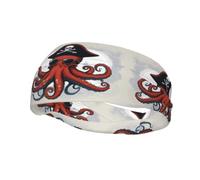 Versatile Sports Sweatband YYHWHJDE Cartoon Sailing Pirate Octopus Pattern - Stretchable and Moisture-Wicking Headband for Yoga,Fitness