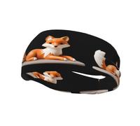 Versatile Sports Sweatband YYHWHJDE Ceramic Fox Prints - Stretchable and Moisture-Wicking Headband for Yoga,Fitness