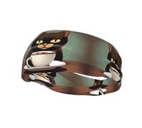 Versatile Sports Sweatband YYHWHJDE Coffee cats drink coffee Pattern - Stretchable and Moisture-Wicking Headband for Yoga,Fitness