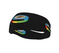 Versatile Sports Sweatband YYHWHJDE Colored tape Prints - Stretchable and Moisture-Wicking Headband for Yoga,Fitness