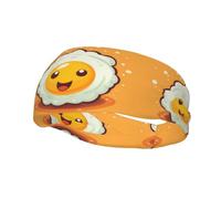 Versatile Sports Sweatband YYHWHJDE Cute cartoon fried egg Prints - Stretchable and Moisture-Wicking Headband for Yoga,Fitness