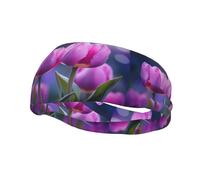 Versatile Sports Sweatband YYHWHJDE Dreamy purple tulips Prints - Stretchable and Moisture-Wicking Headband for Yoga,Fitness