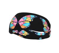 Versatile Sports Sweatband YYHWHJDE Easter eggs on butterfly wings Prints - Stretchable and Moisture-Wicking Headband for Yoga,Fitness