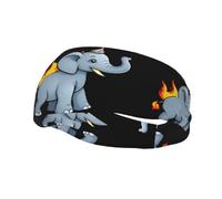 Versatile Sports Sweatband YYHWHJDE Elephant with flames on its head Pattern - Stretchable and Moisture-Wicking Headband for Yoga,Fitness