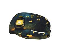 Versatile Sports Sweatband YYHWHJDE Fireflies and Lantern Pattern - Stretchable and Moisture-Wicking Headband for Yoga,Fitness