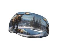 Versatile Sports Sweatband YYHWHJDE Funny Christmas Moose Pattern - Stretchable and Moisture-Wicking Headband for Yoga,Fitness