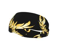 Versatile Sports Sweatband YYHWHJDE Golden Phoenix Feather Prints - Stretchable and Moisture-Wicking Headband for Yoga,Fitness