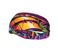 Versatile Sports Sweatband YYHWHJDE graffiti hip hop Pattern - Stretchable and Moisture-Wicking Headband for Yoga,Fitness