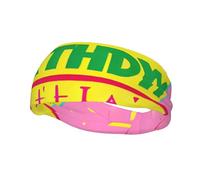 Versatile Sports Sweatband YYHWHJDE Happy Birthday Balloon Prints - Stretchable and Moisture-Wicking Headband for Yoga,Fitness