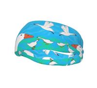 Versatile Sports Sweatband YYHWHJDE happy white goose Prints - Stretchable and Moisture-Wicking Headband for Yoga,Fitness