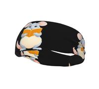 Versatile Sports Sweatband YYHWHJDE Little mouse reading a book Pattern - Stretchable and Moisture-Wicking Headband for Yoga,Fitness