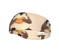 Versatile Sports Sweatband YYHWHJDE Little penguin eating bread Pattern - Stretchable and Moisture-Wicking Headband for Yoga,Fitness